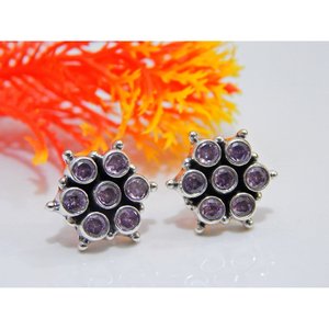 925 Sterling Silver <b>Fine</b> <b>Stud</b> <b>Earrings</b> Handmade Pink Zircon Gemstone Faceted Pink Zircon <b>Earring</b> <b>Stud</b> Elegant Gift for - Product Image 1