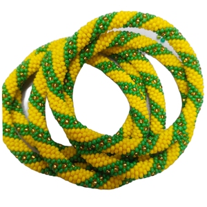 Nouveauté Jaune Printemps Couleurs Verre Cristal Lampwork Perlé Rouleau Bracelets Bleu Rose Coloré-Fleur Motif 2mm 3mm 8mm - Product Image 5