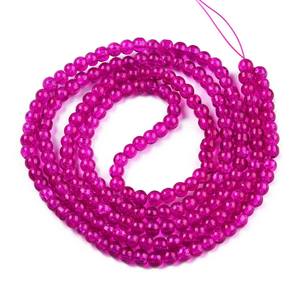 Perles de verre craquelées rose vif, perles rondes Fuchsia pour la fabrication de bijoux à bricoler soi-même, l'artisanat et les projets de perles, approvisionnement en vrac en gros - Product Image 3