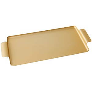 Bandeja de servicio de metal con acabado dorado, plato hecho a mano de excelente calidad, bandeja de servicio de metal elegante al por mayor con estilo clásico - Product Image 1