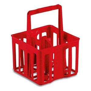 Stefanplast 4223 Red 4-Seater Bottle Holder Storage Basket with Comfortable Seat and <b>Backrest</b> - Product Image 1
