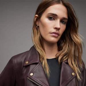 Premium Women Genuine <b>Sheepskin</b> Leather <b>Jacket</b> Slim Fit Burgundy Biker Moto Coat Wholesale Designer Autumn Winter Outerwear - Product Image 5
