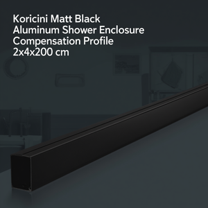 Perfil de Compensación para Mampara de Ducha Koricini, Aluminio Negro Mate, 2x4x200 cm - Product Image 3