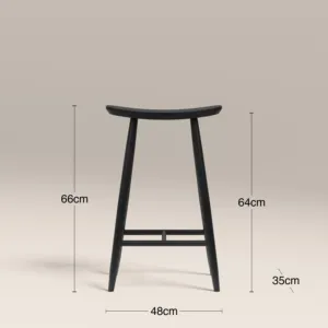 TABURETE DE COCINA DE MADERA HATTON NEGRO SINTERIOR DE 65 CM - Product Image 2
