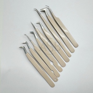 แหนบต่อขนตาสแตนเลสแบบมืออาชีพด้ามจับแข็งแรงออกแบบโลโก้ได้ตามที่ต้องการ - Product Image 1