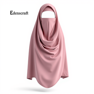 Personalizable ligero transpirable tela Khimar elegante modesto mujeres tradicional estilo largo pañuelo de talla grande - Product Image 2