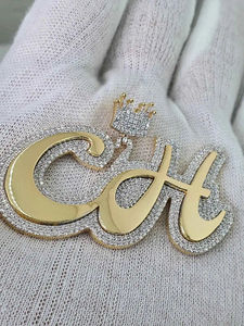 Factory Custom Iced Out Moissanite Diamond Name Pendant VVS <b>Letter</b> Pendant 925 Silver Hip Hop Jewelry - Product Image 4