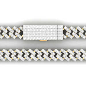 สร้อยข้อมือเพชรมออิสซาไนท์ทรงกลม925สเตอร์ลิงเงินสำหรับผู้หญิงเครื่องประดับฮิปฮอปสองแถวสร้อยข้อมือเชื่อมเพชร - Product Image 1