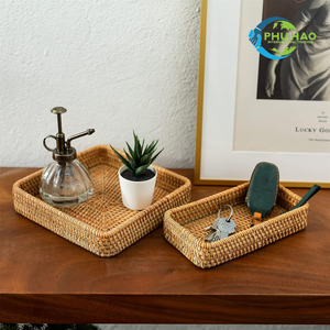 Premium Quality Handcrafted Bamboo <b>Storage</b> Basket <b>RATTAN</b> TRAY FRUIT <b>STORAGE</b> BASKET Vietnamese Craftsmanship for Elegant Dining - Product Image 2