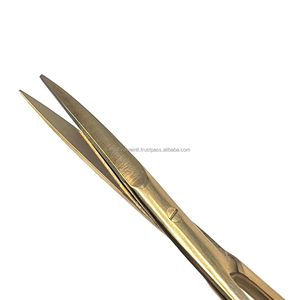 Tijeras Micro Iris de Acero Inoxidable Chapadas en Oro, 4.5 Pulgadas, Puntas Rectas Duraderas, para Cirugía, Odontología y Veterinaria - Product Image 5