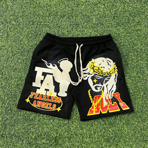 Pantalones cortos informales de algodón con estampado de espuma acolchada para hombre, ropa de calle, de baloncesto, para correr, alta calidad - Product Image 1