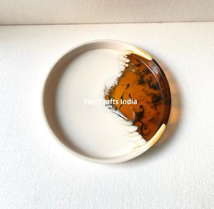 Offre Spéciale de service de table Bol en résine personnalisé Matériau écologique Grand bol à fruits Bol à salade en bois de résine de haute qualité - Product Image 1