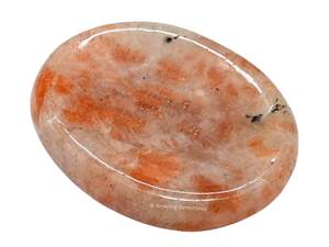 Pierre naturelle de poche en pierre de soleil faite à la main Feng Shui Worry Crystal Thumb Agate Semi-Precious Gemstone Craft for Anxiety Stress - Product Image 3