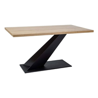 Meubles de table en bois et en métal élégants et naturels pour le salon Table à manger basse en fer et en bois pour la maison et l'hôtel