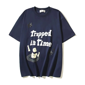 Camiseta de algodón 100% de calidad superior de estilo informal para hombre, estampado de hojaldre desgastado, estilo callejero hecho en Pakistán para adultos - Product Image 4