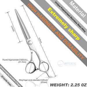 Tijeras de corte de pelo de peluquero extremadamente afiladas curvadas profesionales de gama alta, acero inoxidable para diestros 440C, mango medio 6,5 - Product Image 6