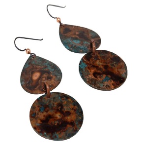 2026 chine sur pas cher prix pur texturé cuivre Antique indien géométriquement cuivre patine boucles d'oreilles pour les femmes du New Jersey - Product Image 2