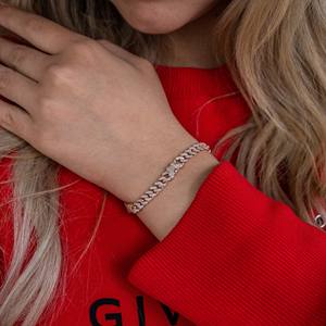 Two-Row VVS Diamond Cuban Link <b>Bracelet</b> 14K <b>Gold</b> Hip Hop Style for Certified Iced Jewelry for Parties Gifts - Product Image 5