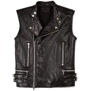 Gilet en cuir véritable vintage classique: une durabilité de base de mode classique élégance élégante intemporelle mode mat brillant - Product Image 4