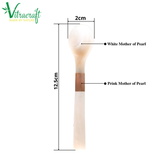 ส่วนผสมของหอยมุกสีขาวและสีชมพูช้อนส่วนบุคคลที่แกะสลักด้วยเลเซอร์ช้อนชา, ช้อนกาแฟ, ช้อนคาเวียร์ขนาด12.5ซม - Product Image 4