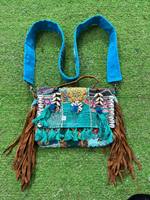 Tas selempang Hobo antik etnik, tas ujara Boho tas bjara, tas bahu bordir tangan India,