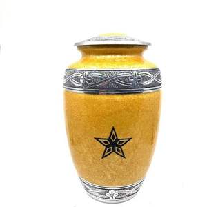 Urne élégante personnalisée au design imploré de main pour adultes Urne funéraire en métal pour fournitures funéraires Urne commémorative souvenir - Product Image 4