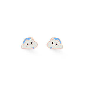 Boucles d'oreilles clous Shinchan Mischief Gold pour enfants - Bijoux de fête mignons en zircon et perles - Product Image 2