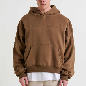 Sudaderas con capucha para hombre de corte holgado con logotipo personalizado, diseño recortado único, ropa informal OEM para uso al aire libre, sudaderas con capucha para hombre - Product Image 4