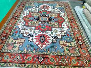 Luxury 9x12 Abstract Oushak Hand Knotted Cotton Non-Slip Persian Style Area Rug Set for Living Room - Product Image 2