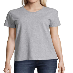 สินค้ามาใหม่เสื้อยืดสตรีแฟชั่นดีไซน์สีพื้นระบายอากาศได้ดีและเป็นมิตรกับสิ่งแวดล้อมสำหรับฤดูร้อน2025 - Product Image 5