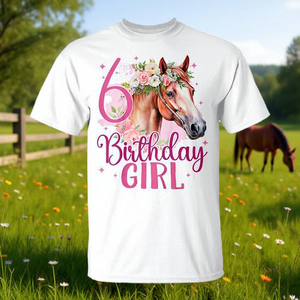 Camiseta de 6.º Cumpleaños para Niñas con Diseño de Caballo, Regalo Promocional para Niñas de 6 Años - Product Image 3