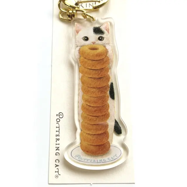 Japanese cute craft products cat personalised keys rings chain