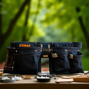EDMA Nylon <b>Tool</b> <b>Belt</b> for Plywood-Portable Waist Bag Backpack for Gardening Storage - Product Image 3