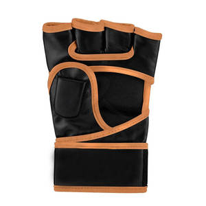 Gants de MMA en cuir pour l'exercice et les entraînements de boxe avec design flexible, fermeture auto-agrippante et grip antidérapant - Product Image 5