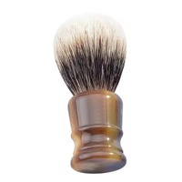 Alliance Craft Pinceau de rasage de luxe Pinceau à barbe en poils de blaireau Silvertip de haute qualité avec manche en corne