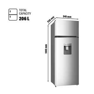 Réfrigérateur à double porte de 210 L, acceptable pour un usage domestique, avec congélateur supérieur et distributeur <span class=keywords><strong>d</strong></span>'eau - Product Image 5
