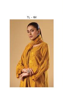 Vestidos pakistaníes de ropa de invierno Salwar kameez Slub cuero/cuero genuino señoras vestido de alta calidad Salwar kameez mujeres - Product Image 5