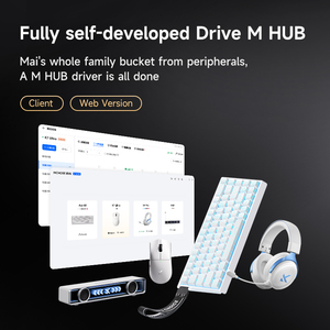 Mchose K7 siêu không dây chuột nhẹ chơi game và văn phòng có dây 2.4G màu xanh răng ba chế độ kết nối paw3950 Ergonomic - Product Image 6