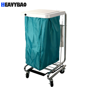 Chariot de collecte de nettoyage à 4 roues silencieux, résistant à la rouille, robuste, pour blanchisserie industrielle et hospitalière Bestlidy - Product Image 1