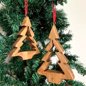 <b>Heart</b> Shaped Dark Color Hanging Mango <b>Wooden</b> Ornaments Christmas Decor - Product Image 6