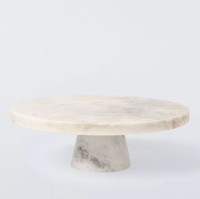 Support à gâteau rond en marbre de 10 pouces, blanc, moderne, écologique, multifonctionnel, pour mariage et fête