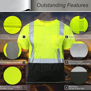 Nueva llegada de tamaño personalizado de alta visibilidad transpirable al aire libre camisas de trabajo de alta seguridad a la venta - Product Image 2
