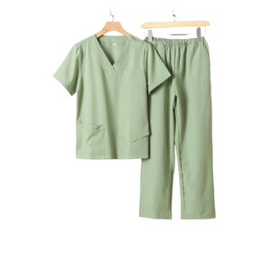 Uniforme de Salón de Belleza de Nuevo Estilo, Conjunto de Uniforme Médico Personalizado con Mangas Tipo Tulipán, Uniforme Médico Unisex de Manga Corta en Tela Tejida con Logotipo del Hospital - Product Image 1