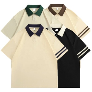 เสื้อกอล์ฟสองสีแบบลำลองสำหรับผู้ชายโลโก้แบบสั่งตัดปักได้ - Product Image 1