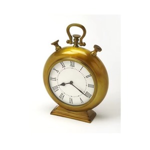 Un attrait intemporel qui ne se démode jamais : l'horloge de bureau mécanique silencieuse en métal doré ajoute une touche de professionnalisme à tout bureau. - Product Image 3