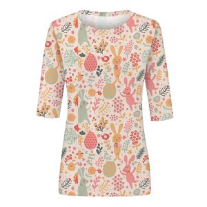 T-shirt d'entraînement de fitness pour femmes t-shirts à la mode à manches courtes pour femmes t-shirts à col rond pour femmes vente en gros - Product Image 5