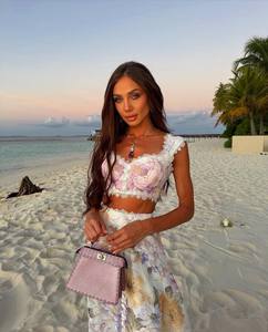Abito lungo elegante plissettato <span class=keywords><strong>turco</strong></span> all'ingrosso, personalizzato con stampa floreale, collo alto e maniche a mantella, per serate e feste, da donna - Product Image 6