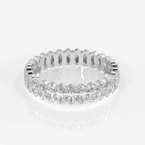 Anillo de Eternidad de Oro de 14K con Diamantes de Moissanita de Corte Ovalado, Anillos de Moissanita Elegantes y Lujosos, Categoría de Producto - Product Image 4