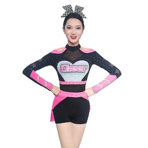 ชุดเชียร์ลีดเดอร์สุดฮิตสำหรับการแข่งขัน ออลสตาร์ ประดับด้วยเลื่อมวิบวับและคริสตัลลายหรูหรา - Product Image 5