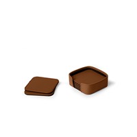 Meilleure vente ensemble de sous-verres en cuir pur fabriqués à la main pour le café/thé décorations de table à la maison cadeau d'affaires